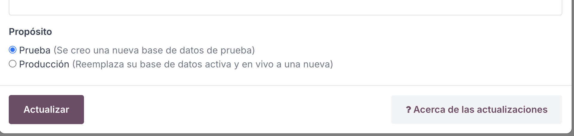 Llenar el formulario de actualización