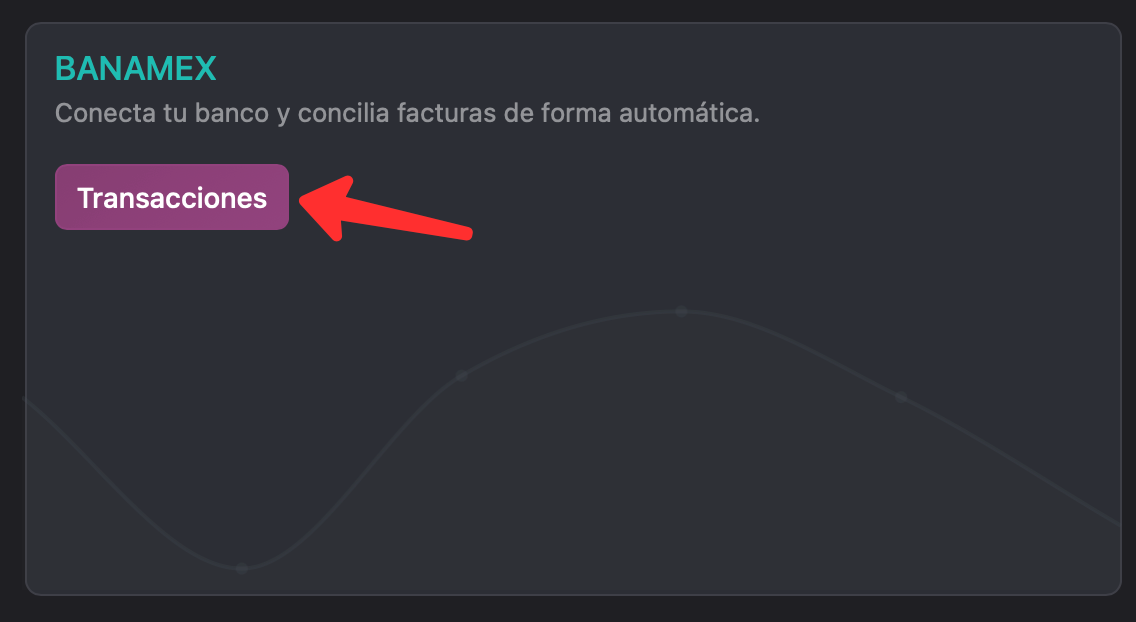 Tarjeta del diario Banamex con el botón Transacciones